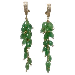 Green Tsavorite and Diamond Paradizia Earrings