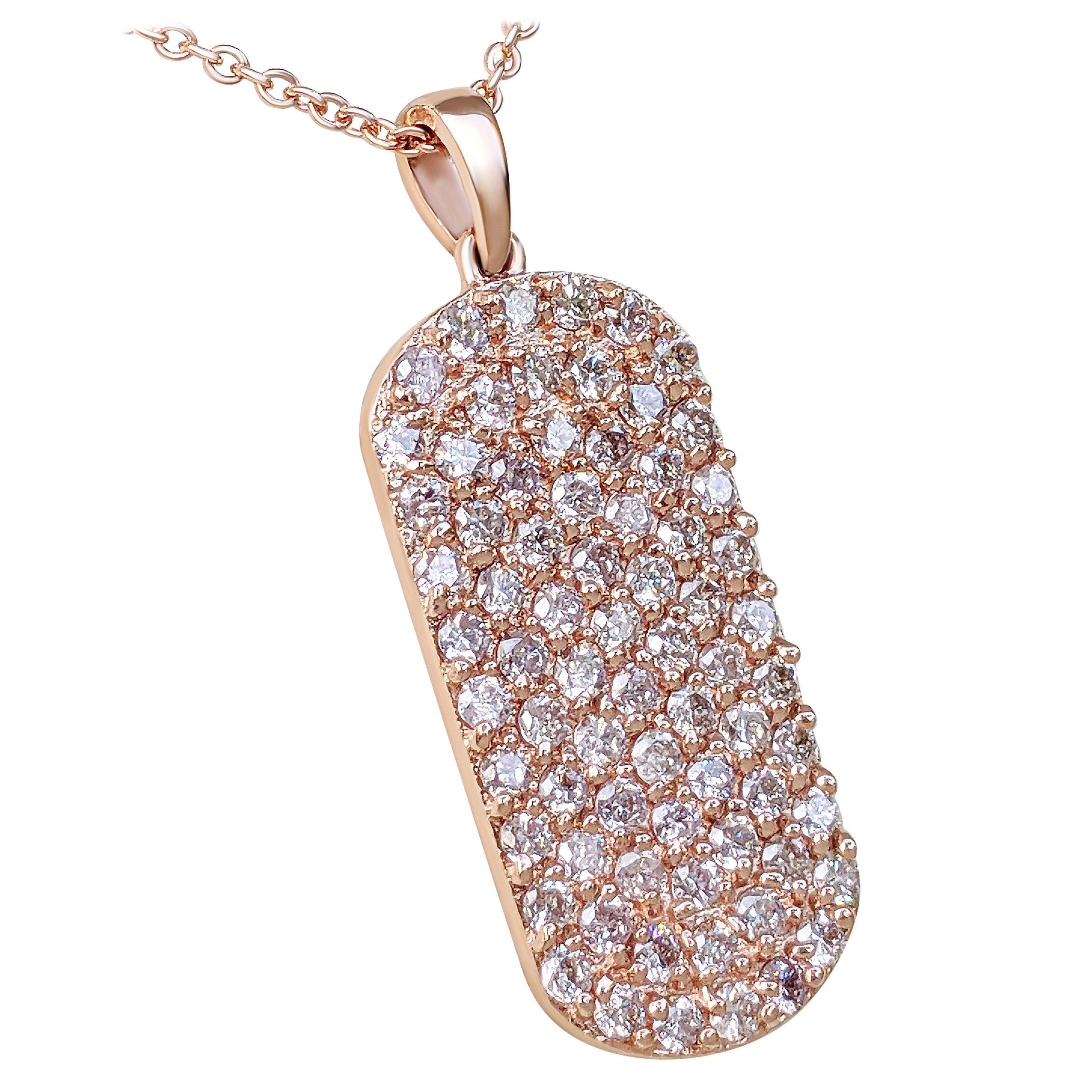 KEIN RESERVE! 1.10Ct Fancy Pink Diamond 14 kt. Gold-Anhänger-Halskette