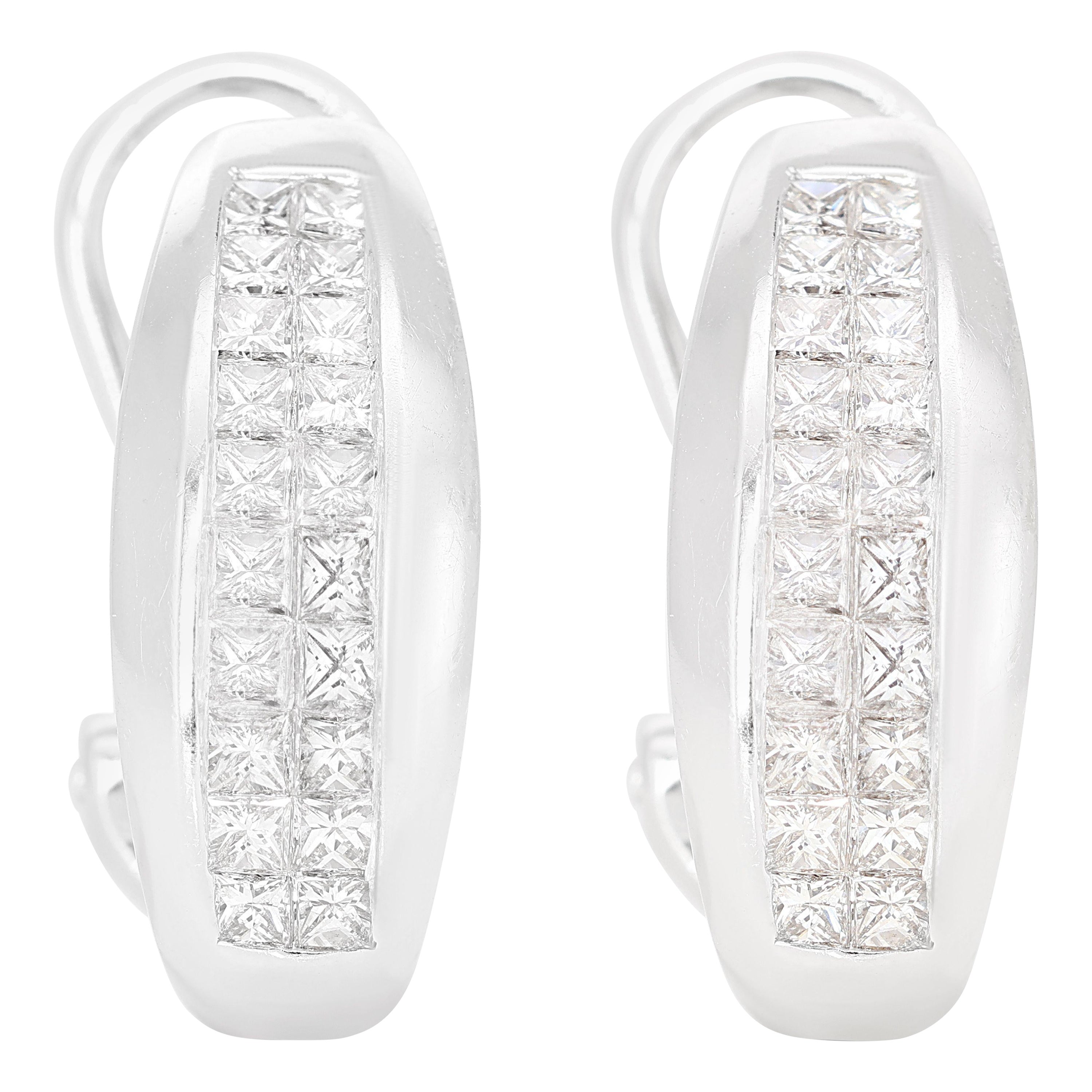 18K White Gold Earrings with 1.20ct Round Brilliant Natural Diamonds