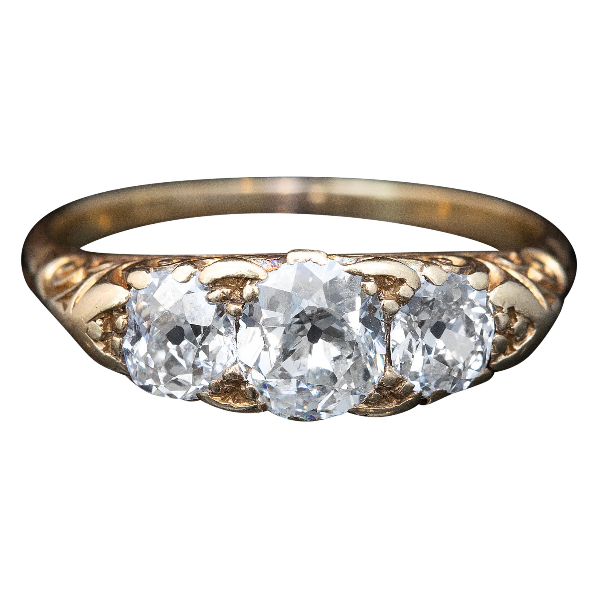 Victorian Diamond Set Half Hoop Ring Circa 1880s For Sale
