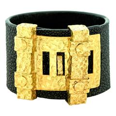 Weber & Cie Gold and Sting Ray Cuff Bracelet