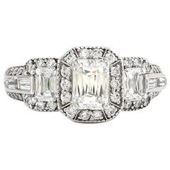 Christopher Designs Crisscut Diamond Engagement Ring with Pavé Diamond Accents