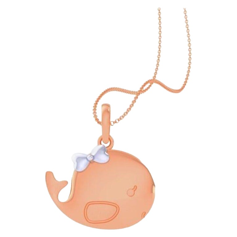 Whale Kids Pendant, 18k Rose Gold For Sale