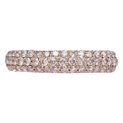 NO RESERVE! 1.25 Ct Fancy Pink Diamonds Eternity Band 14 kt. Pink gold Ring
