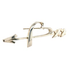 Tiffany & Co Estate Heart Arrow Brooch Silver By Paloma Picasso