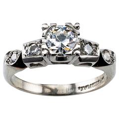 Vintage .55 Carat Diamond and Platinum Engagement Ring