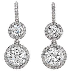 2.24 Carat  Diamond Drop Earrings