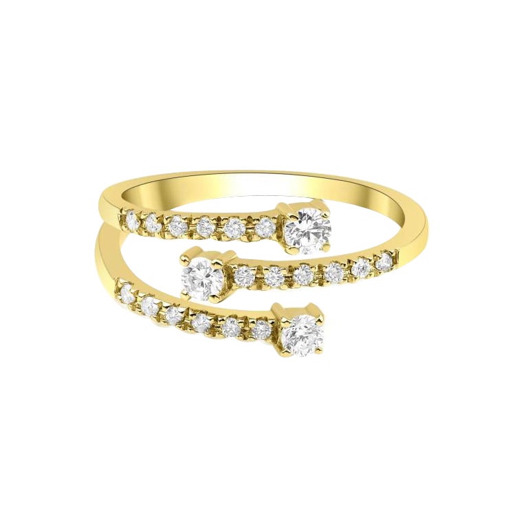 0.34ct Three Row Diamond Ring For Sale