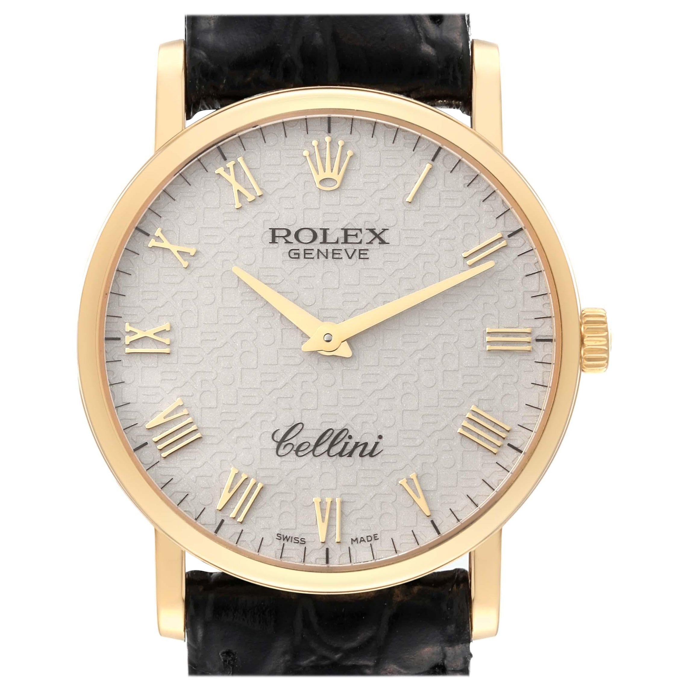 Rolex Cellini Classic Yellow Gold Ivory Anniversary Dial Mens Watch 5115