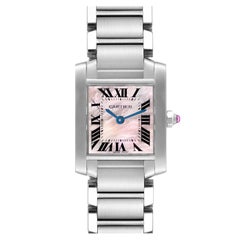 Cartier Tank Francaise Mother Of Pearl Steel Ladies Watch W51028Q3