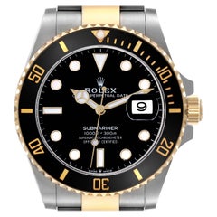 Rolex Montre Submariner 41 en acier et or jaune avec cadran noir, pour hommes 126613, avec carte de visite