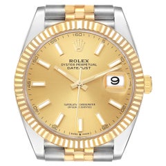 Rolex Datejust 41 Steel Yellow Gold Champagne Dial Mens Watch 126333 Box Card