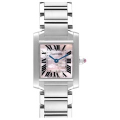Cartier Tank Francaise Mother Of Pearl Dial Steel Ladies Watch W51028Q3