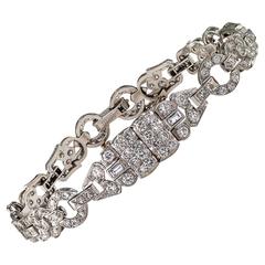 Art Deco Diamond  Platinum Bracelet