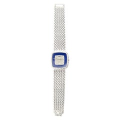 Vintage Piaget 18k lapis diamond wristwatch