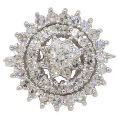 Diamant-Cluster-Ring aus 18 Karat Weißgold mit Vintage-Diamant 