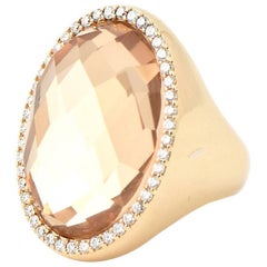 Roberto Coin Classic Diamond Crystal Gold Cocktail Ring