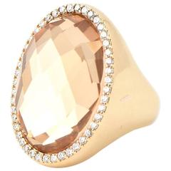 Roberto Coin Classic Cocktail Diamond and Crystal Gold Ring 5