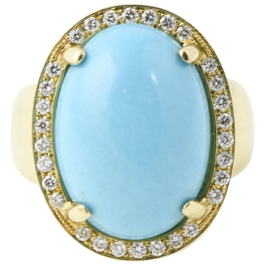 Rina Limor Turquoise Diamond Gold Ring