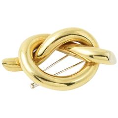 Italian Shiny Finish Mariner Knot Gold Brooch or Pin