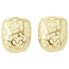 Roberto Coin Enamel and Gold Flower Clip Earrings 9