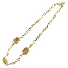 David Yurman 16 Inch Citrine Gold Chain Necklace