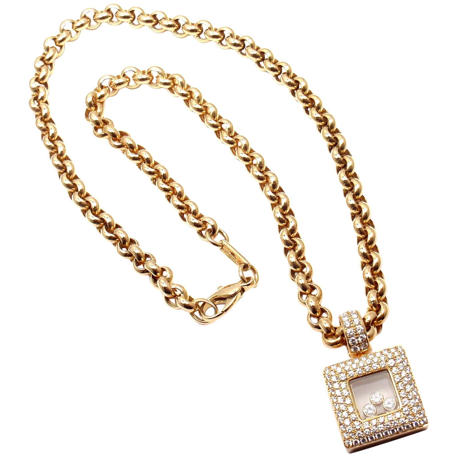 Chopard Happy Diamonds Gelbgold Anhänger Kette Halskette