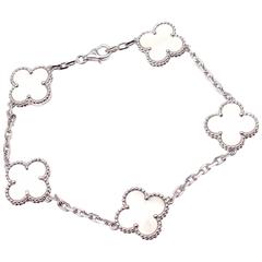 Van Cleef & Arpels 5 Motif Mother Of Pearl Gold Vintage Alhambra Bracelet
