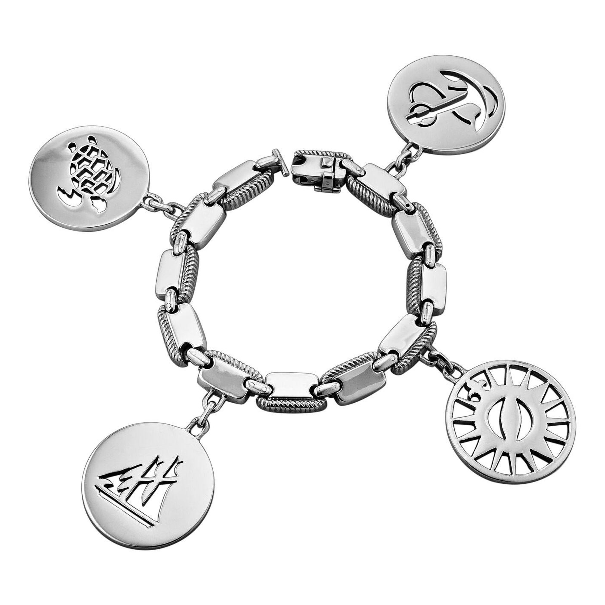Hermes Paris Vintage Sterling Silver Nautical Charm Bracelet