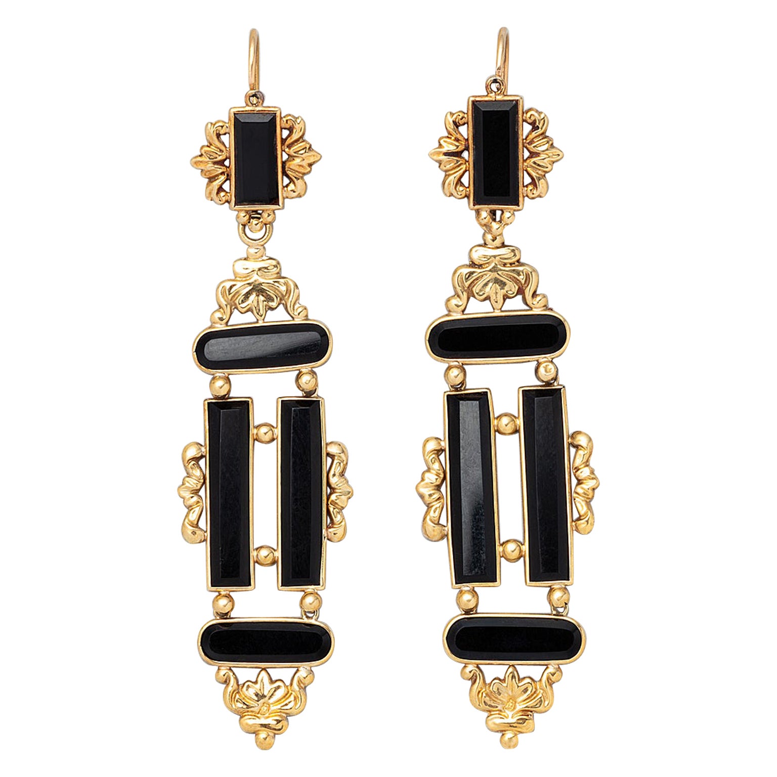 18 Carat Gold Day and Night Earrings