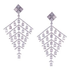 Olivia's Opulent Charm: An 18K White Gold Earrings