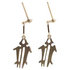 18KT Yellow Gold NAZCA Lines Earrings 10