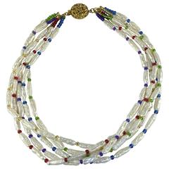 Five Strand Pearl and Czech bead Necklace 2