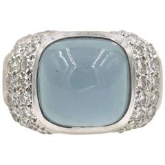 Marlene Stowe Modern Moonstone Diamond White Gold Ring