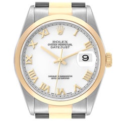 Rolex Datejust Steel Yellow Gold White Dial Mens Watch 16203