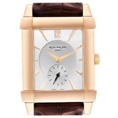 Patek Philippe Gondolo Small Seconds Rose Gold Silver Dial Mens Watch 5111