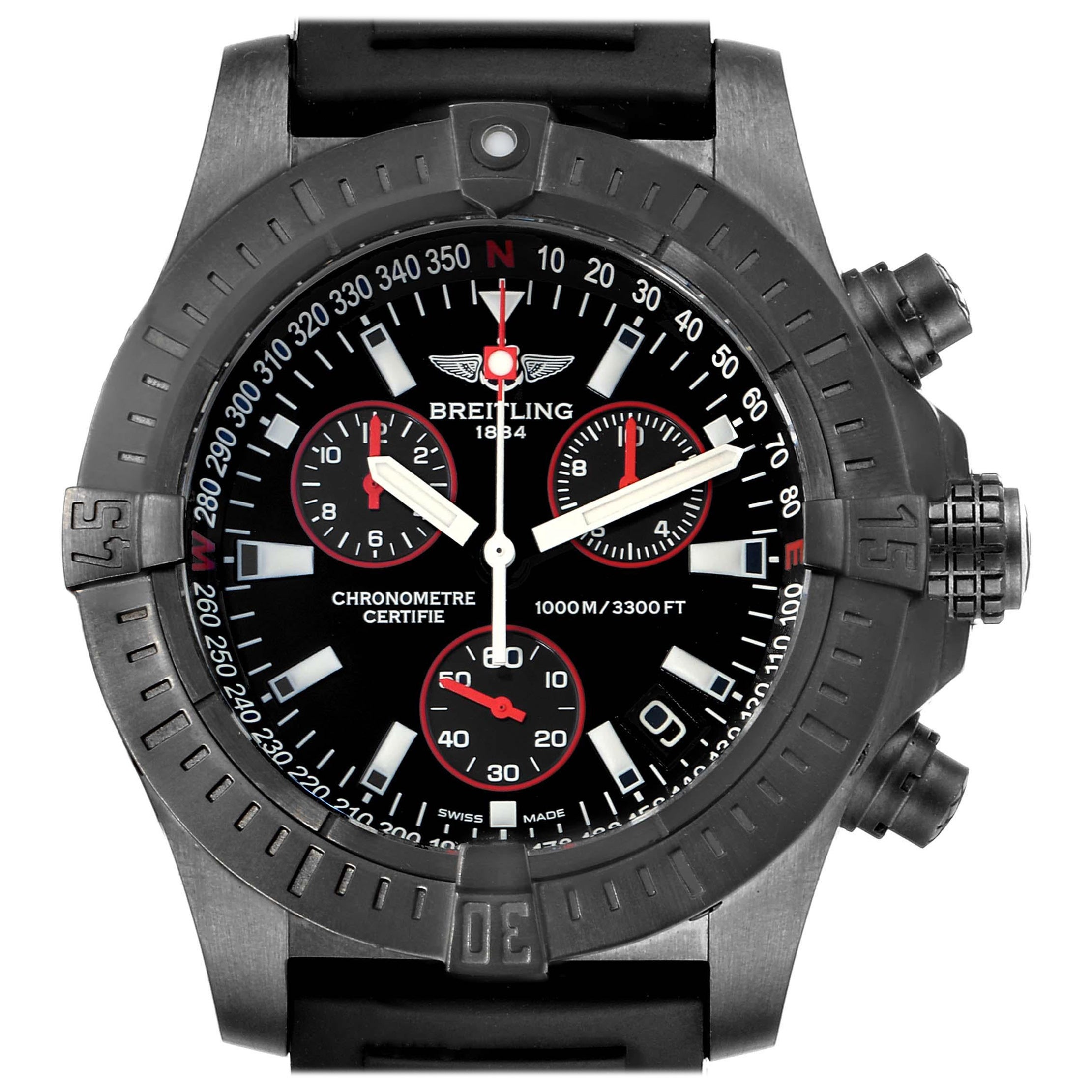 Breitling Aeromarine Avenger Seawolf Blacksteel Watch M73390 Box Papers