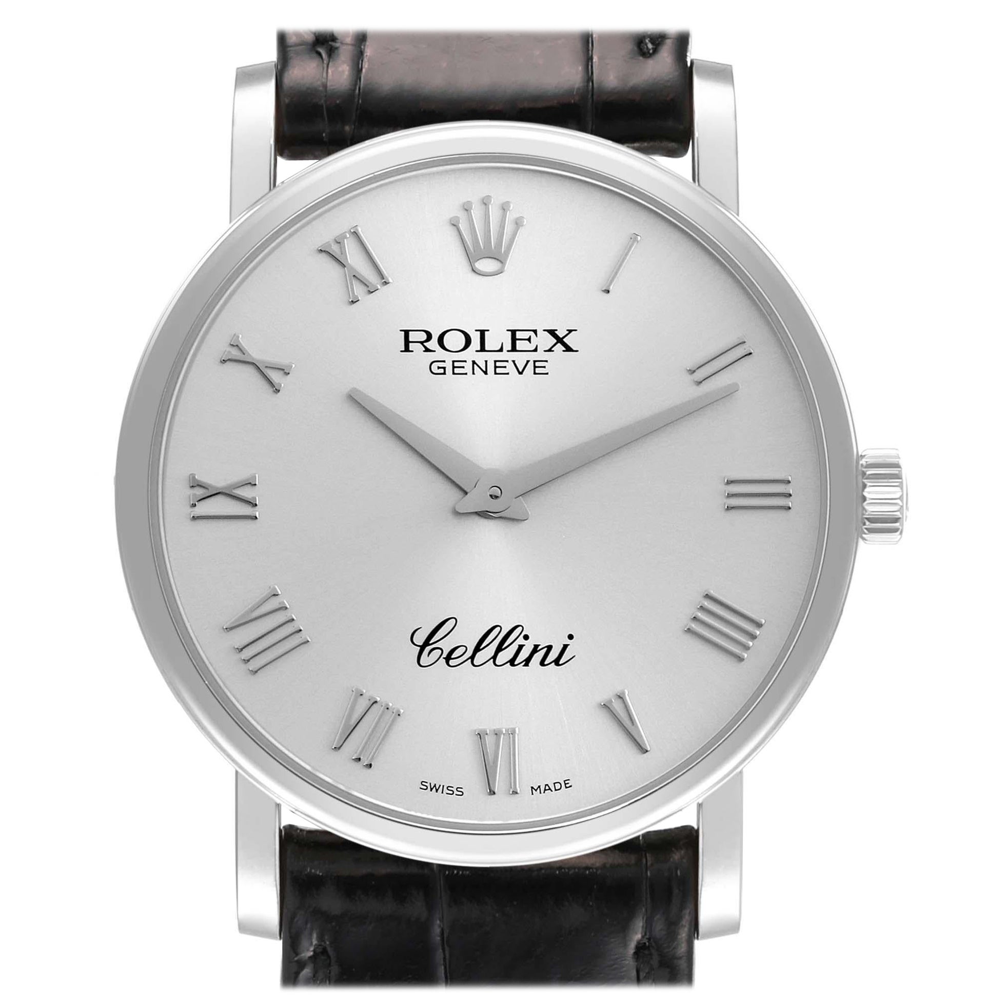 Rolex Cellini Classic White Gold Silver Dial Mens Watch 5115 Unworn
