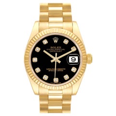 Used Rolex Datejust President Midsize Yellow Gold Diamond Dial Ladies Watch 178278
