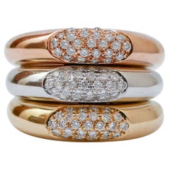 Ring aus Diamanten, 18 Karat Roségold, Weißgold und Gelbgold