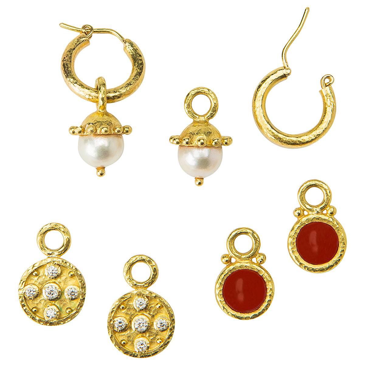 Elizabeth Locke Big Baby Hoops With Three Sets of Earring Charms
