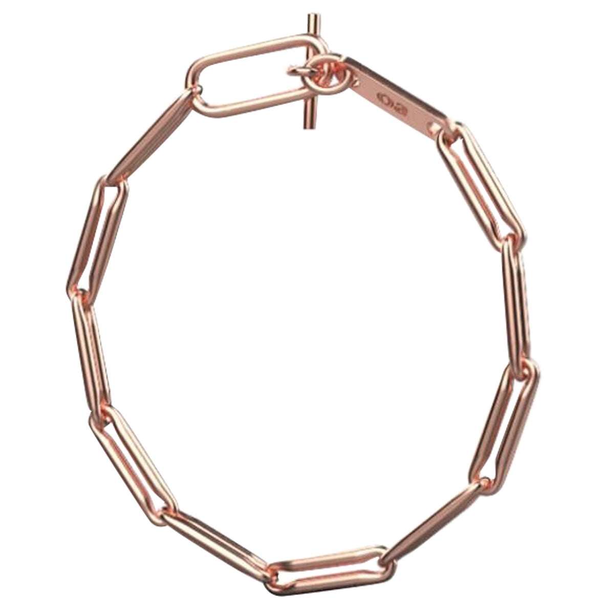 Linear Link Chain Bracelet, 18k Rose Gold For Sale