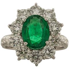 2.68 Carat Emerald Ring with Diamond Accents 