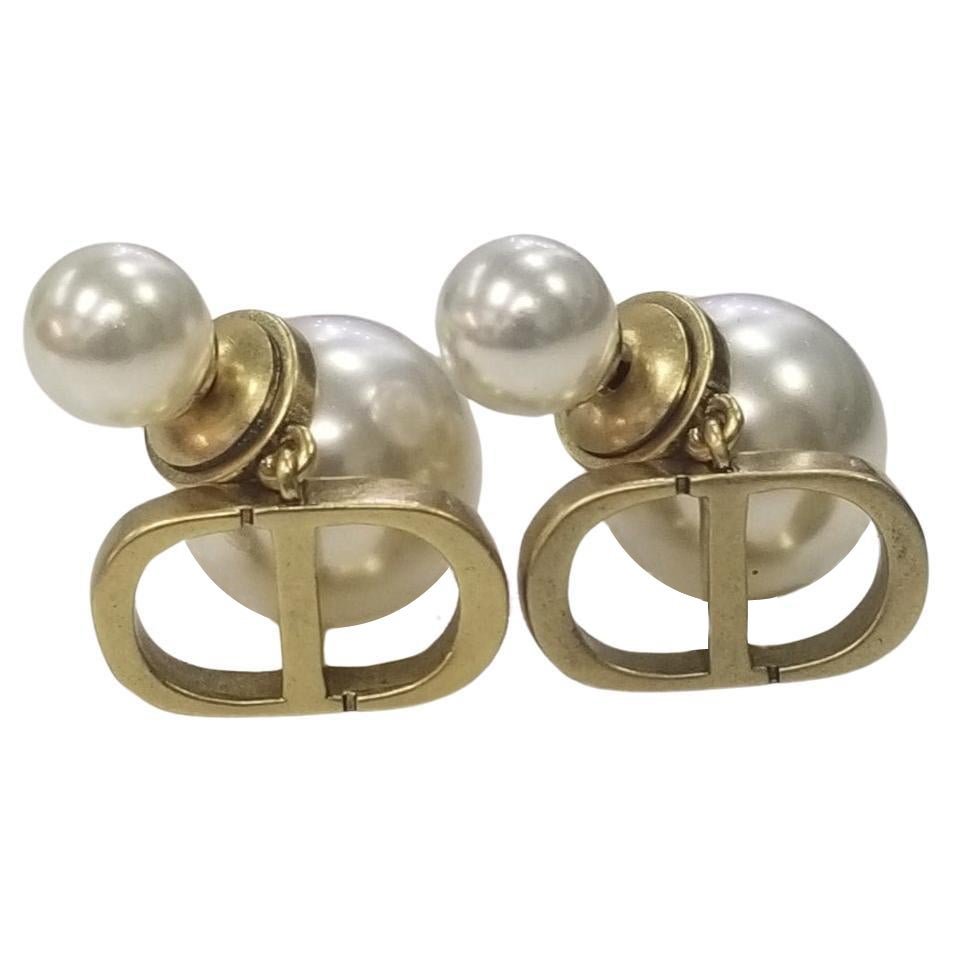 Christian Dior Mise En Dior Tribal Crystal Clover, Star and Faux Pearl Earrings For Sale