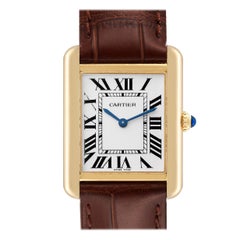 Cartier Tank Solo Yellow Gold Steel Silver Dial Ladies Watch W5200002 Card