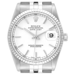 Rolex Datejust Steel White Gold Mens Watch 16234