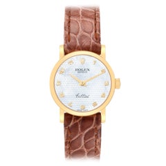 Rolex Cellini Classic Yellow Gold Mother Of Pearl Dial Ladies Watch 6110 Unworn
