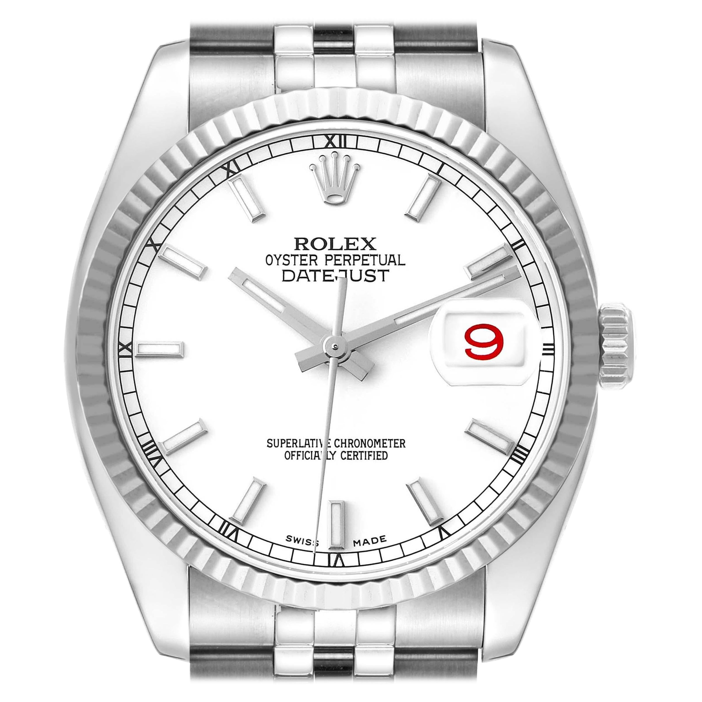 Rolex Datejust Steel White Gold Jubilee Bracelet Watch 116234