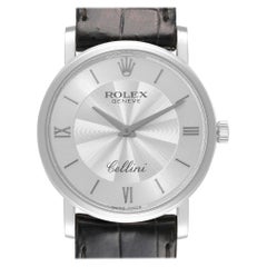 Rolex Cellini Classic White Gold Decorated Silver Dial Mens Watch 5115 Unworn
