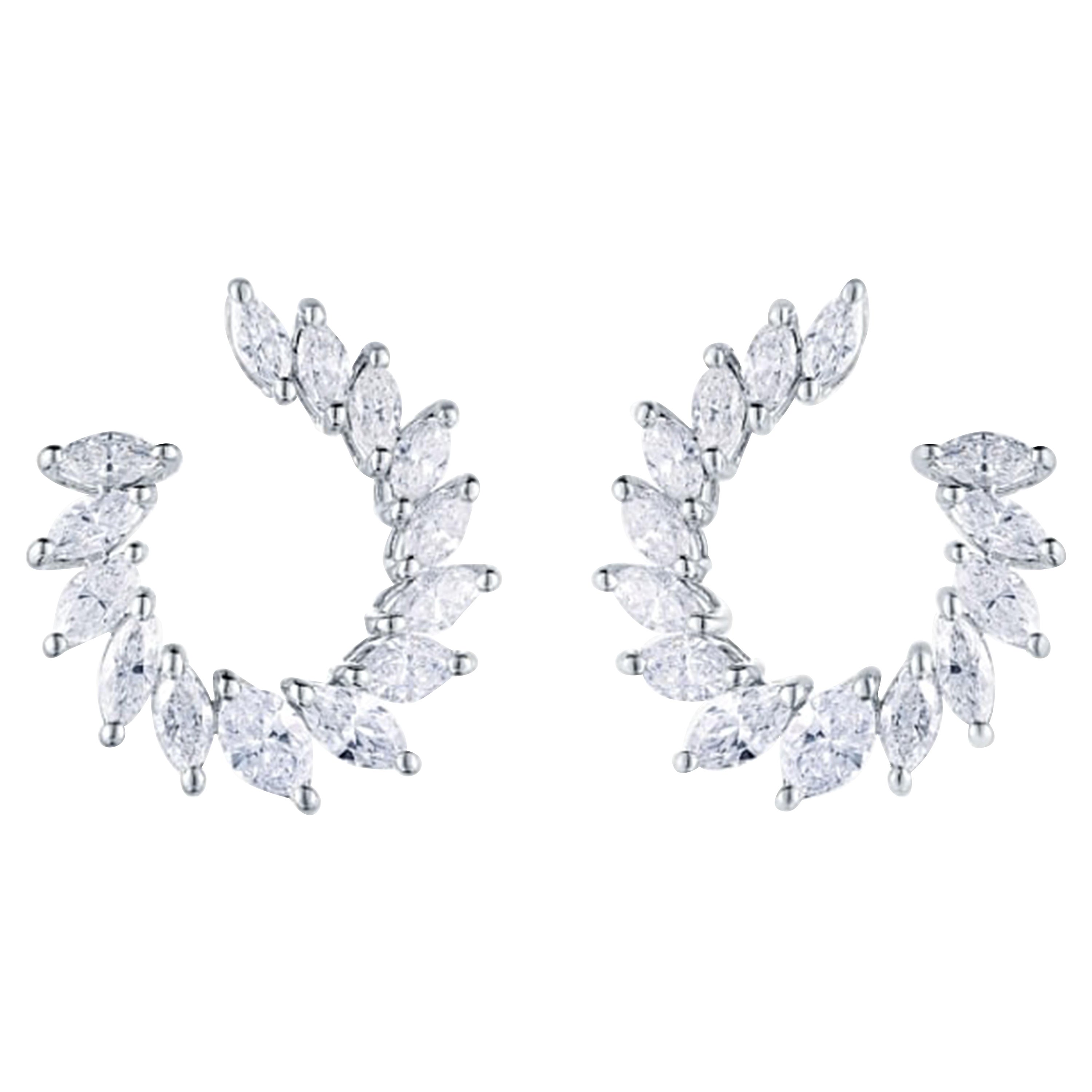 Olivia Circular Marquise Earring For Sale